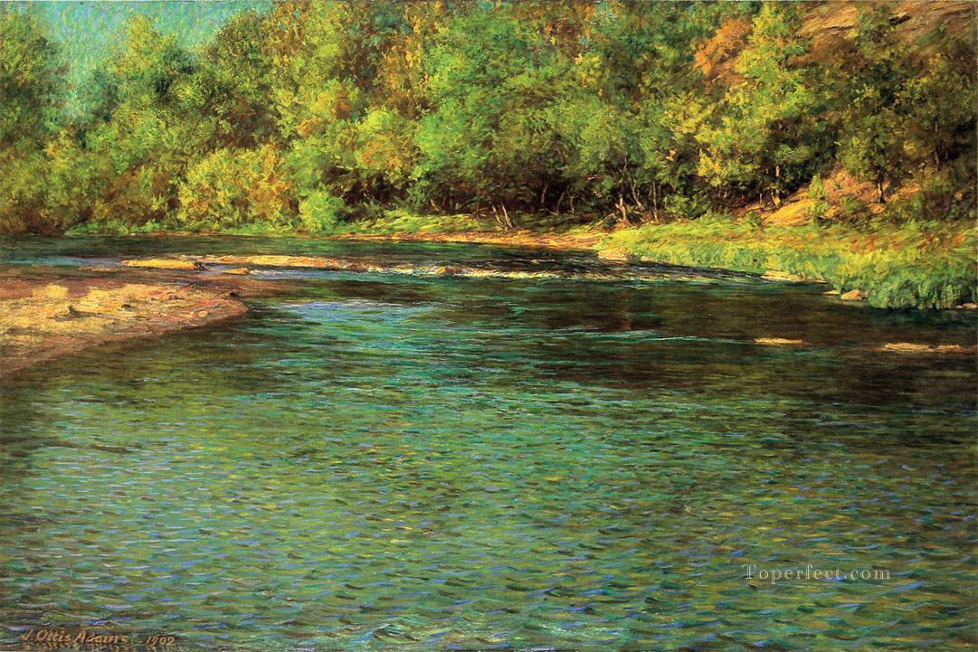 Irridescence of a Shallow Stream landscape John Ottis Adams Oil Paintings